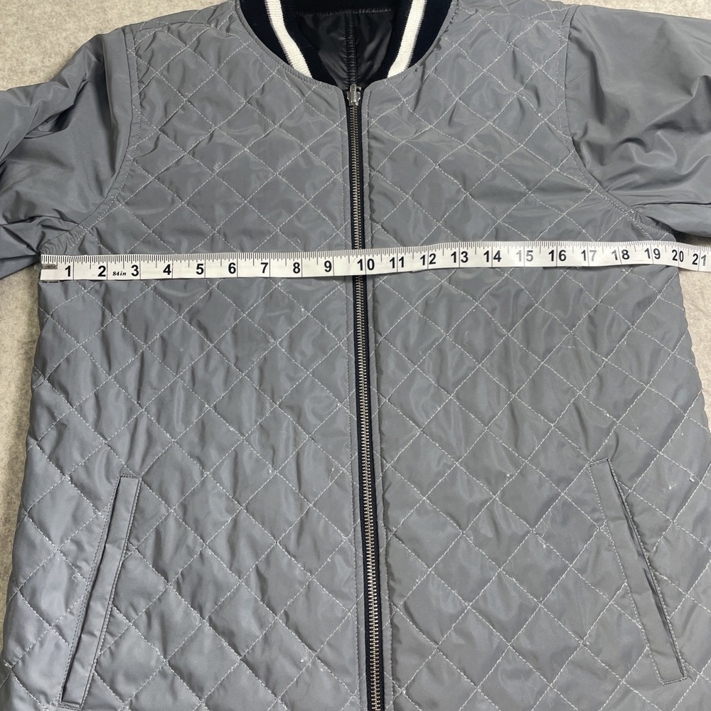 Athleta Reflective Black Silver Reversible Jacket Quilted Size Lg Athletic Track - Picture 10 of 16